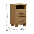 MESA DE CABECEIRA FINESTRA 2 GAVETAS + NICHO LINHA OURO COR FREIJO REF.: 2229F