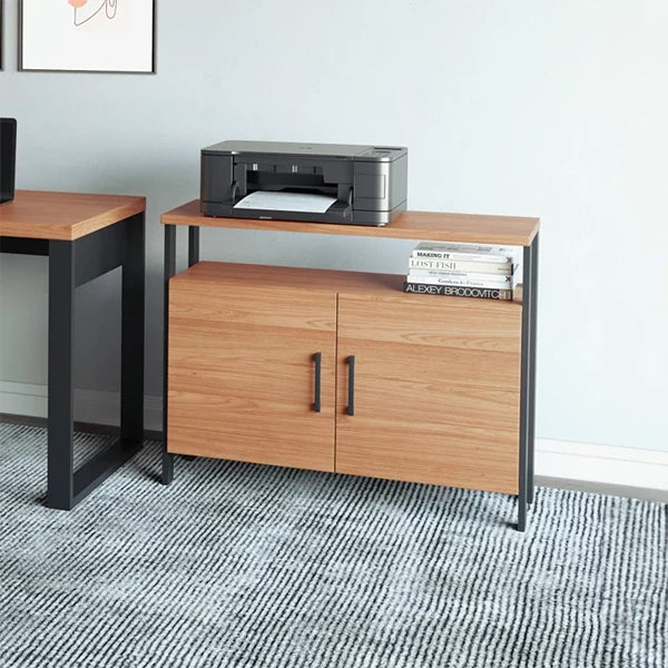 BALCÃO DALLA COSTA COM 2 PORTAS INDUSTRIAL COR FREIJO/PRETO