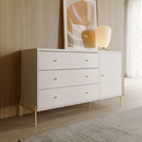 COMODA PROVINCIA JASPER 1,39 MTS OFF WHITE / DOURADO