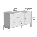 COMODA PROVINCIA JASPER 1,39 MTS OFF WHITE / DOURADO