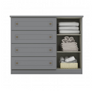 COMODA HENN AMERICANA 1 PORTA + 4 GAVETAS CINZA