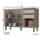 BALCÃO PIA HENN CONNECT 1,20 3 PORTAS DUNA/CRISTAL REF.:C66-35