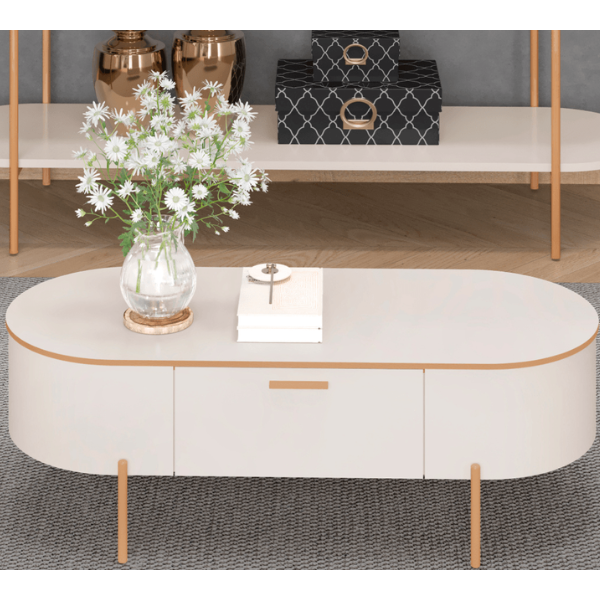 MESA DE CENTRO DJ CELENA COR OFF WHITE/OFF WHITE