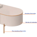 MESA DE CENTRO DJ CELENA COR OFF WHITE/OFF WHITE