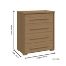 COMODA RIMO ANGRA 4 GAVETAS COR CARVALHO/CARVALHO REF.: 47706