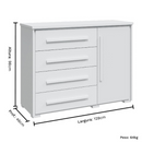 COMODA RIMO ANGRA 4 GAVETAS COM SAPATEIRA COR BRANCO / BRANCO REF.: 47787