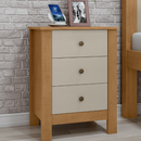 MESA DE CABECEIRA LOPAS MAGGIORE COM 3 GAVETAS NEW AMENDOA CLEAN/OFF WHITE