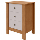 MESA DE CABECEIRA LOPAS MAGGIORE COM 3 GAVETAS NEW AMENDOA CLEAN/OFF WHITE