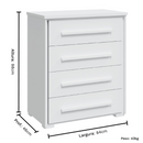 COMODA RIMO ANGRA 4 GAVETAS COR BRANCO / BRANCO REF.: 47706