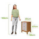 MESA DE CABECEIRA LOPAS MAGGIORE COM 3 GAVETAS NEW AMENDOA CLEAN/OFF WHITE