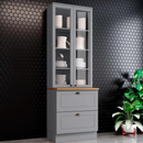 CRISTALEIRA HENN 2 PORTAS + 2 GAVETAS AMERICANA CINZA HP REF.: C357-169