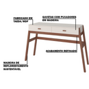 APARADOR TEBARROT PREMIUM 2 GAVETAS OFF WHITE / AMENDOA