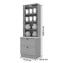 CRISTALEIRA HENN 2 PORTAS + 2 GAVETAS AMERICANA CINZA HP REF.: C357-169