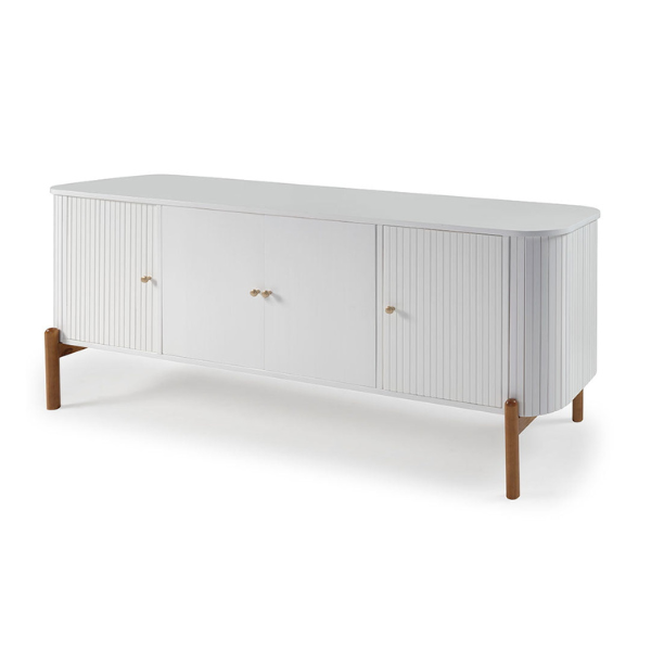 BALCÃO 3D MOVEIS AURORA 4 PORTAS BRANCO PÉS CASTANHO REF.: 4347