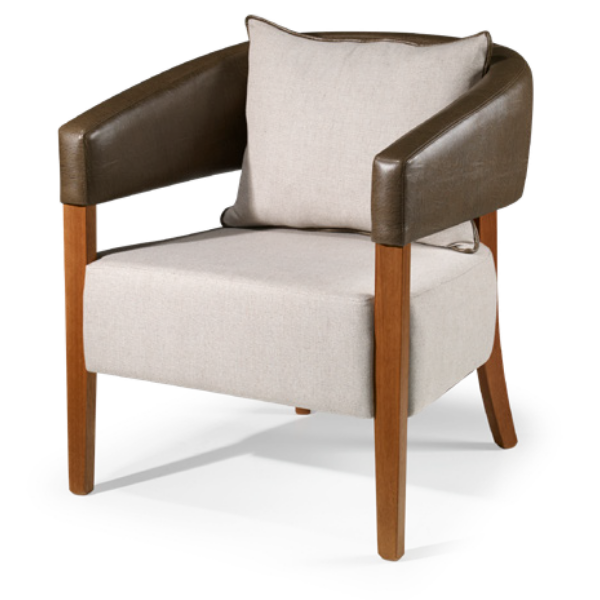 POLTRONA FIORI PAQUETA ESTOFADA COR: PINHÃO TEC: 274/279 COSTAS