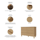 COMODA MAMBEL LOGAN 6 GAVETAS OLMO