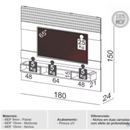 PAINEL DALLA COSTA SUSPENSO PA21 1,80 MTS COM NICHOS COR: OFF WHITE / FREIJO