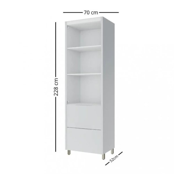 PANELEIRO 100 MDF 2 PORTAS 2 GAVETAS 70CM MARQUESA NESHER