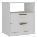 MESA DE CABECEIRA MAMBEL DIVINO 2 GAVETAS BRANCO REF.: 1156.0