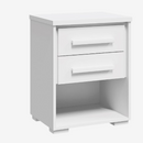 MESA DE CABECEIRA RIMO ANGRA 2 GAVETAS COR BRANCO / BRANCO REF 47810