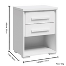 MESA DE CABECEIRA RIMO ANGRA 2 GAVETAS COR BRANCO / BRANCO REF 47810