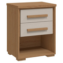 MESA DE CABECEIRA RIMO ANGRA 2 GAVETAS COR CARVALHO/OFF REF 47810