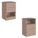 MESA DE CABECEIRA CASTRO AURORA REF.: 5080A 2 GAVETAS COR: DUNA LINE