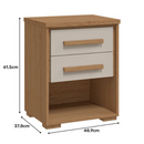 MESA DE CABECEIRA RIMO ANGRA 2 GAVETAS COR CARVALHO/OFF REF 47810