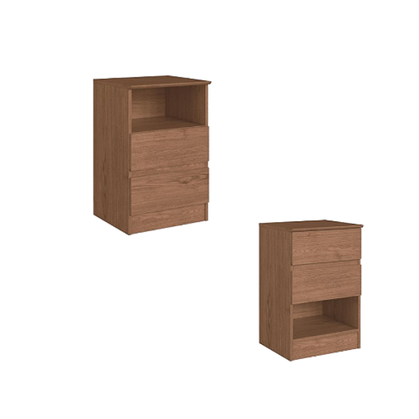 MESA DE CABECEIRA CASTRO AURORA REF.: 5080A 2 GAVETAS COR: MACADAMIA