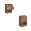 MESA DE CABECEIRA CASTRO AURORA REF.: 5080A 2 GAVETAS COR: MACADAMIA