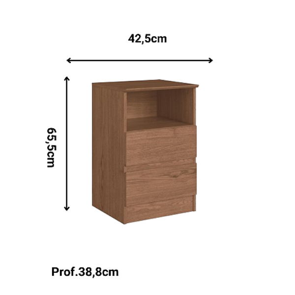 MESA DE CABECEIRA CASTRO AURORA REF.: 5080A 2 GAVETAS COR: MACADAMIA