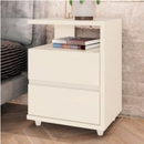 MESA DE CABECEIRA HENN CAMPECHE 2 GAVETAS OFF WHITE REF.: D07-139