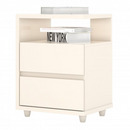 MESA DE CABECEIRA HENN CAMPECHE 2 GAVETAS OFF WHITE REF.: D07-139