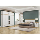 MESA DE CABECEIRA FINESTRA TOPAZIO 3 GAVETAS BRANCO FREIJO REF.: 9130BV