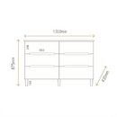 COMODA MAMBEL LOGAN 6 GAVETAS BRANCO / OLMO ITALIANO