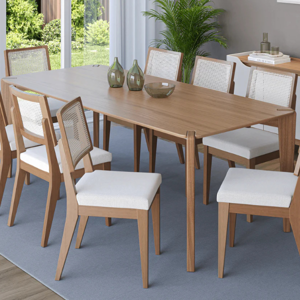 MESA PROVINCIA HARMONY 2,20 SEM VIDRO COR: CANELA / NATURAL R