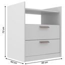 MESA DE CABECEIRA MAMBEL VENETO 2 GAVETAS BRANCO