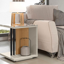 MESA DE CANTO LINEA BRASIL BONITO COR CARVALHO/OFF WHITE BRILHO