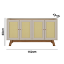 BUFFET LINEA BRASIL LAZIO COR AMENDOA / OFF WHITE