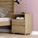 MESA DE CABECEIRA HENN CAMPECHE 2 GAVETAS RUSTICO