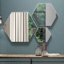 KIT PAINEL DECORATIVO DALLA COSTA ES13 WW HEXAGONO (ES1 -ES2 E ES3) OFF WHITE ESPELHO