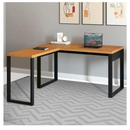 MESA DE CANTO ESCRITORIO DALLA COSTA F22 JPF INDUSTRIAL 1,35X1,58 CM COR:FREIJO/PRETO