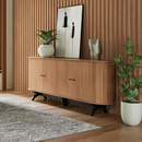 BALCÃO DALLA COSTA CURVO TB296 1,80 CM COM 4 PORTAS COR: JPF FREIJO PRETO FOSCO