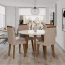 MESA ARTSOLI ASPEN DIAMETRO 1,10 CASTANHO CLARO TAMPO OFF WHITE