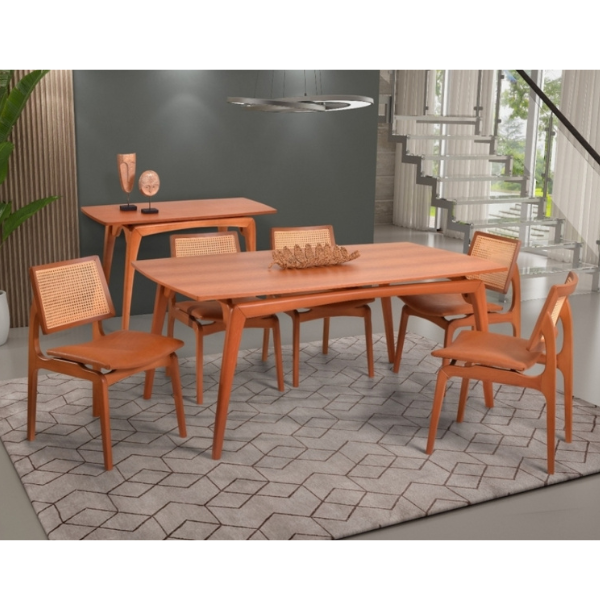 MESA SCAPIN VERSALHES 1,80X1,00 TAMPO LAMINA DE CINAMOMO COR: AMENDOA REF:25431