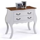 COMODA LINZ BOMBE MEDIA 2 GAVETAS COR: 011B BRANCA COM 024B IMBUIA GLAZER REF.: 1007