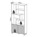 ESTANTE DALLA COSTA C59 0,94X1,91 CM COM 2 PORTAS COR: PFJ PRETO FOSCO/FREIJO