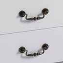 MESA DE CABECEIRA LINZ BOMBE 2 GAVETAS COR: 011B BRANCA COM 024B IMBUIA GLASER REF.: 1026