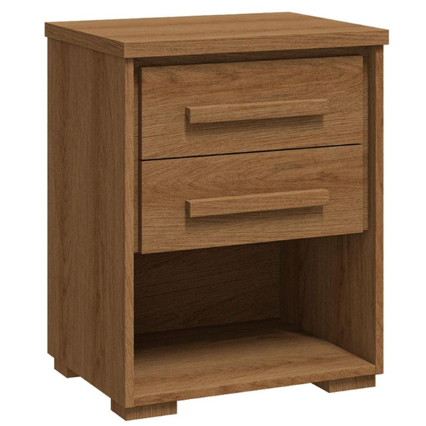 MESA DE CABECEIRA RIMO ANGRA 2 GAVETAS COR JEQUITIBA/JEQUITIBA REF 47810
