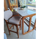 MESA BISTRO MILER INTERIORES MODELO: GOUMERT IRLANDA 1,30 MTS COM VIDRO CASTANHO/OFF WHITE